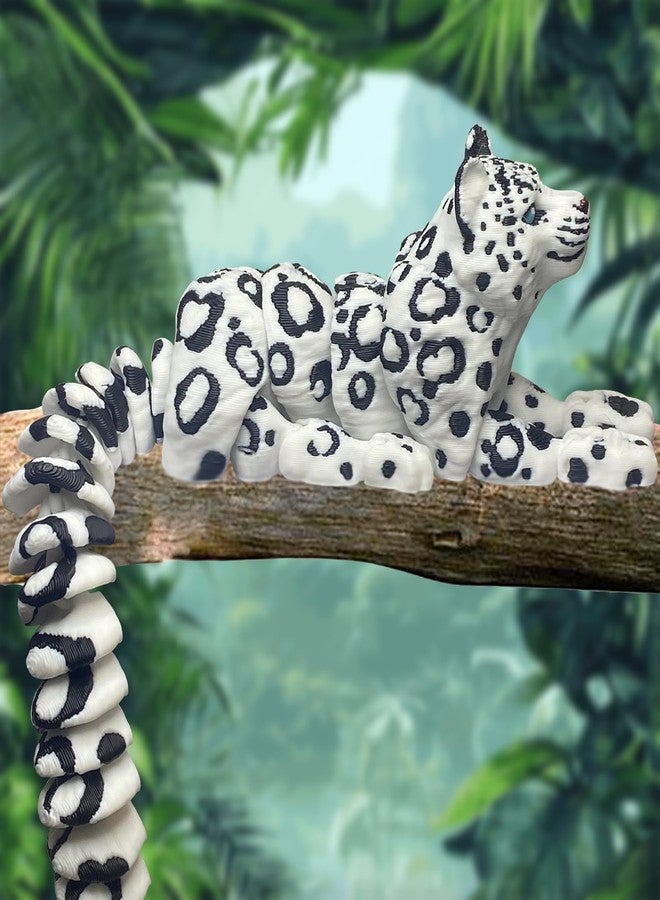 BuQueHM 3D Printed Animals - 8in Snow Leopard Flexible Articulated 3D Animals for Stress Relief & Unique Desk Decor - Image 5